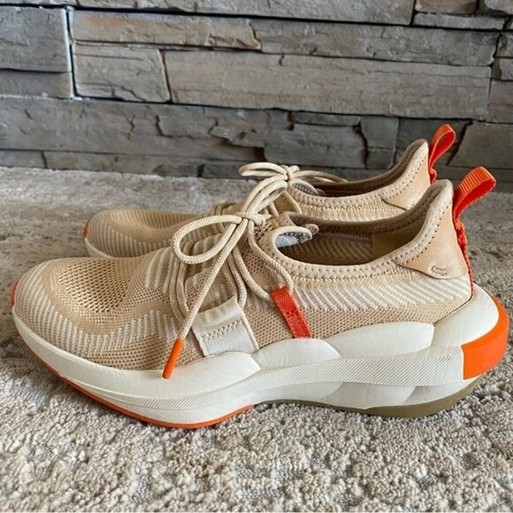 Sorel Explorer Defy Low Top Sneakers Tennis Shoes Ceramic Chalk Orange Cream - Picture 5 of 9